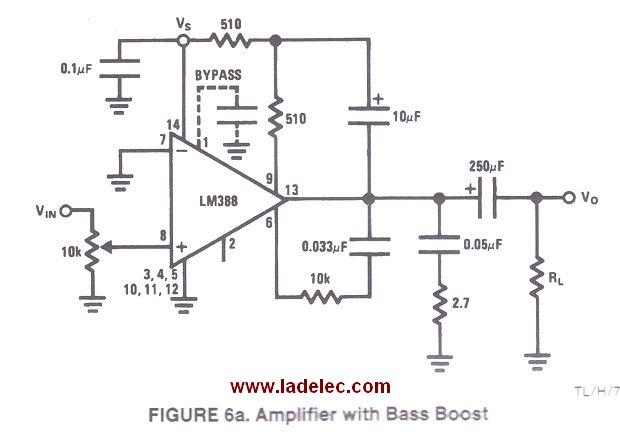 Amplificador bass booster con refuerzo para bajos Ladelec