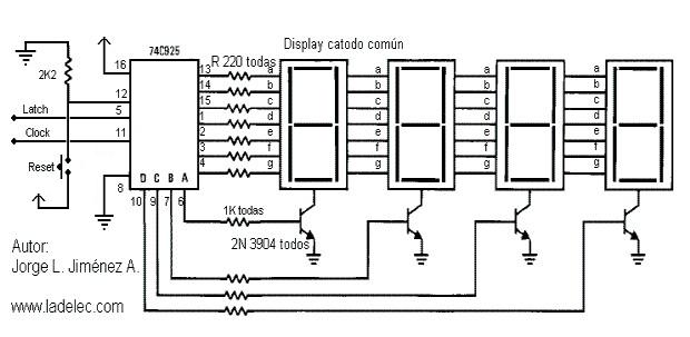 Contador de 4 digitos Ladelec.com; con 74C925 Ladelec
