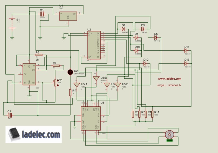 Tarjeta controladora de motor bipolar paso a paso con velocidad variable Ladelec