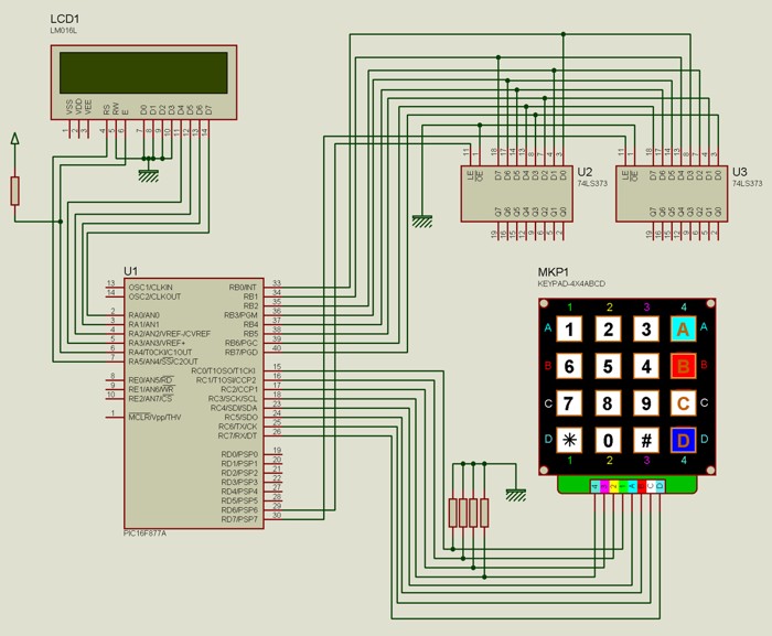 Selector por medio de teclado de 4 x 4 de 20 señales con LCD Ladelec