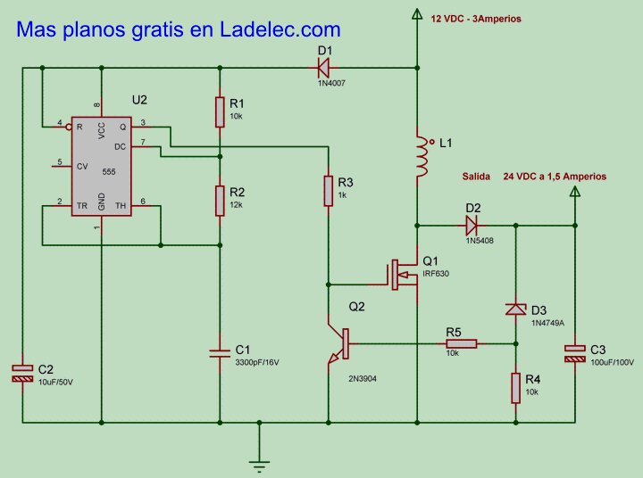 Convertidor de 12 VDC a 24 VDC Ladelec