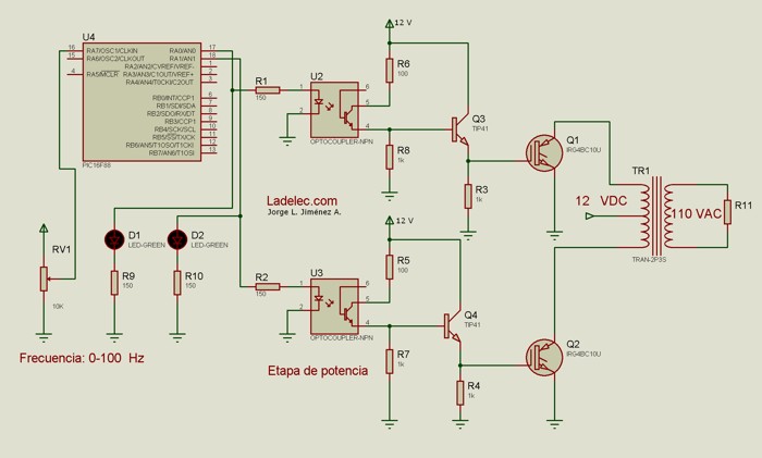 Convertidor de 12 a 120 V con IGBT de Ladelec.com