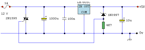 Fuente de poder de 5 VDC con proteccion